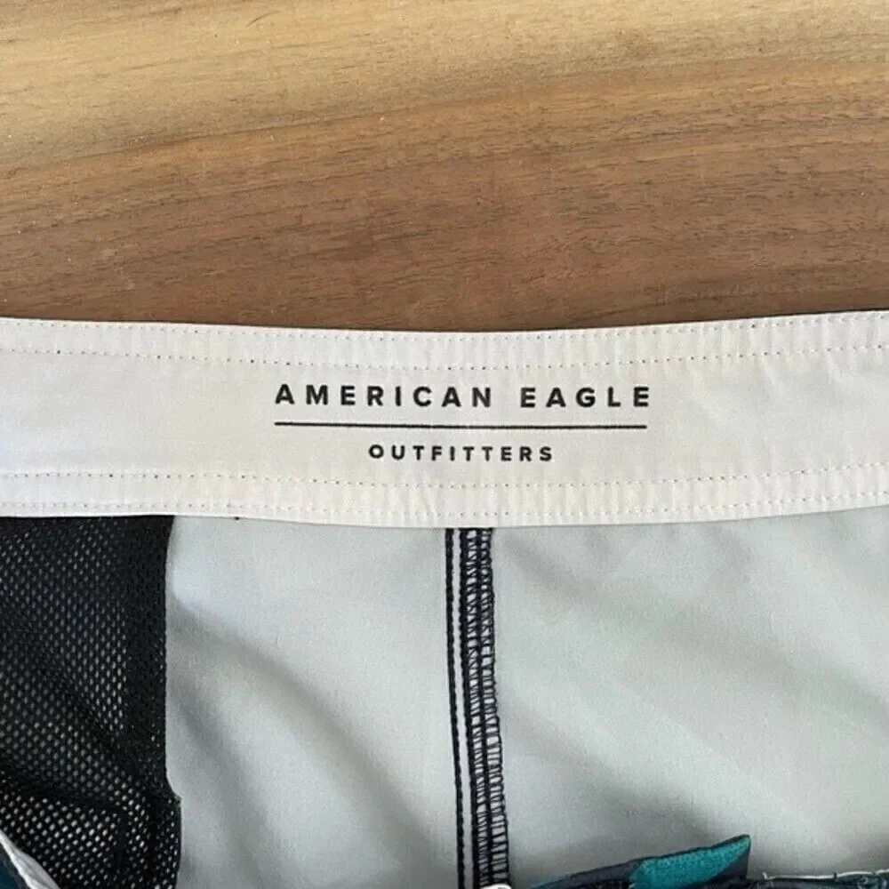 American Eagle Mens Swim Trunks Shorts Bathing Suit Lining Blue xlarge